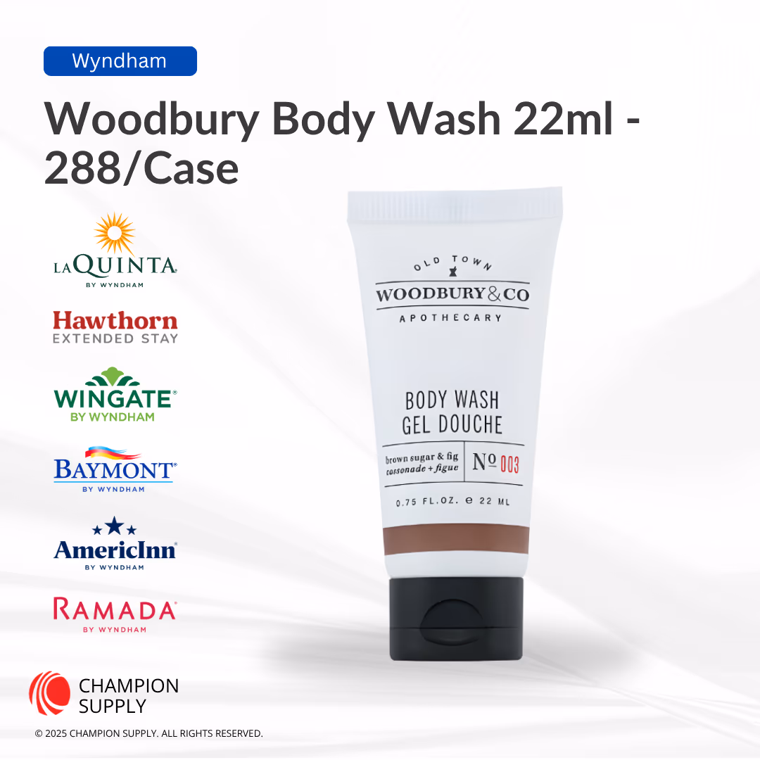 Woodbury & Co 0.75 fl.oz/22ml Brown Sugar & Fig Body Wash tube with flip cap, Case of 288